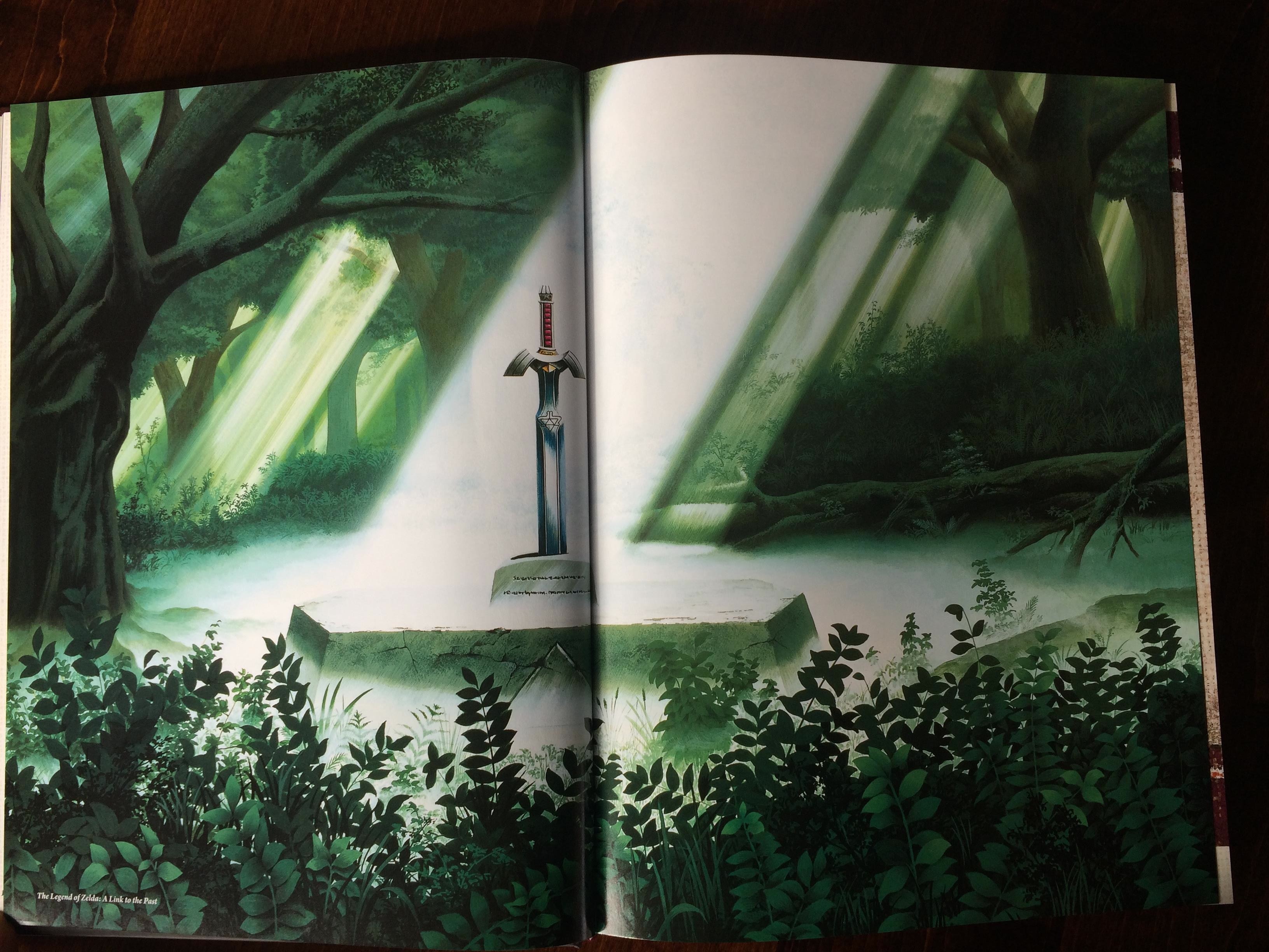 A beautiful two-page spread of art inspired by The Legend of Zelda: A Link to the Past